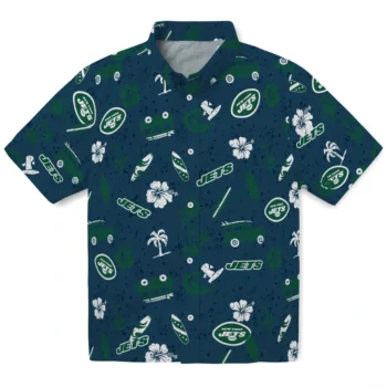 new york jets beach vibe navy hawaiian shirts best selling