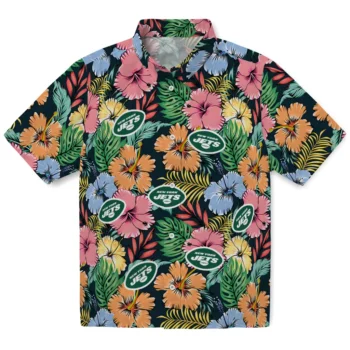 new york jets brilliant hibiscus garden hawaiian shirts best selling