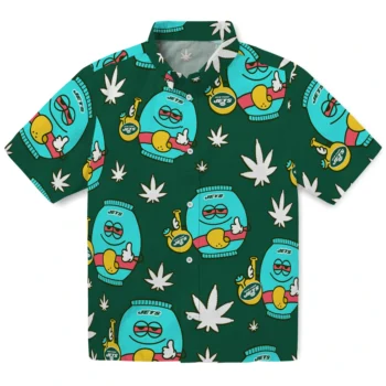new york jets bong smile green hawaiian shirts best selling
