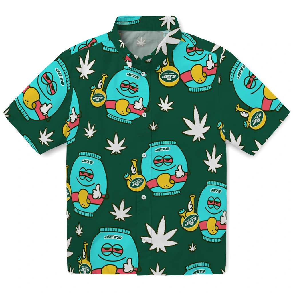 New York Jets Hawaiian Shirt - Chill Vibe new york jets bong smile green hawaiian shirts best selling