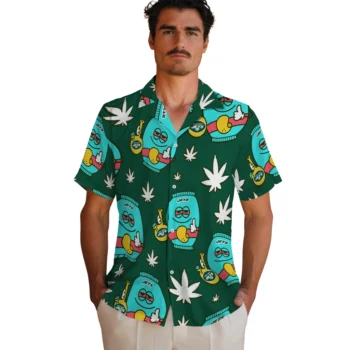 new york jets bong smile green hawaiian shirts fashion forward