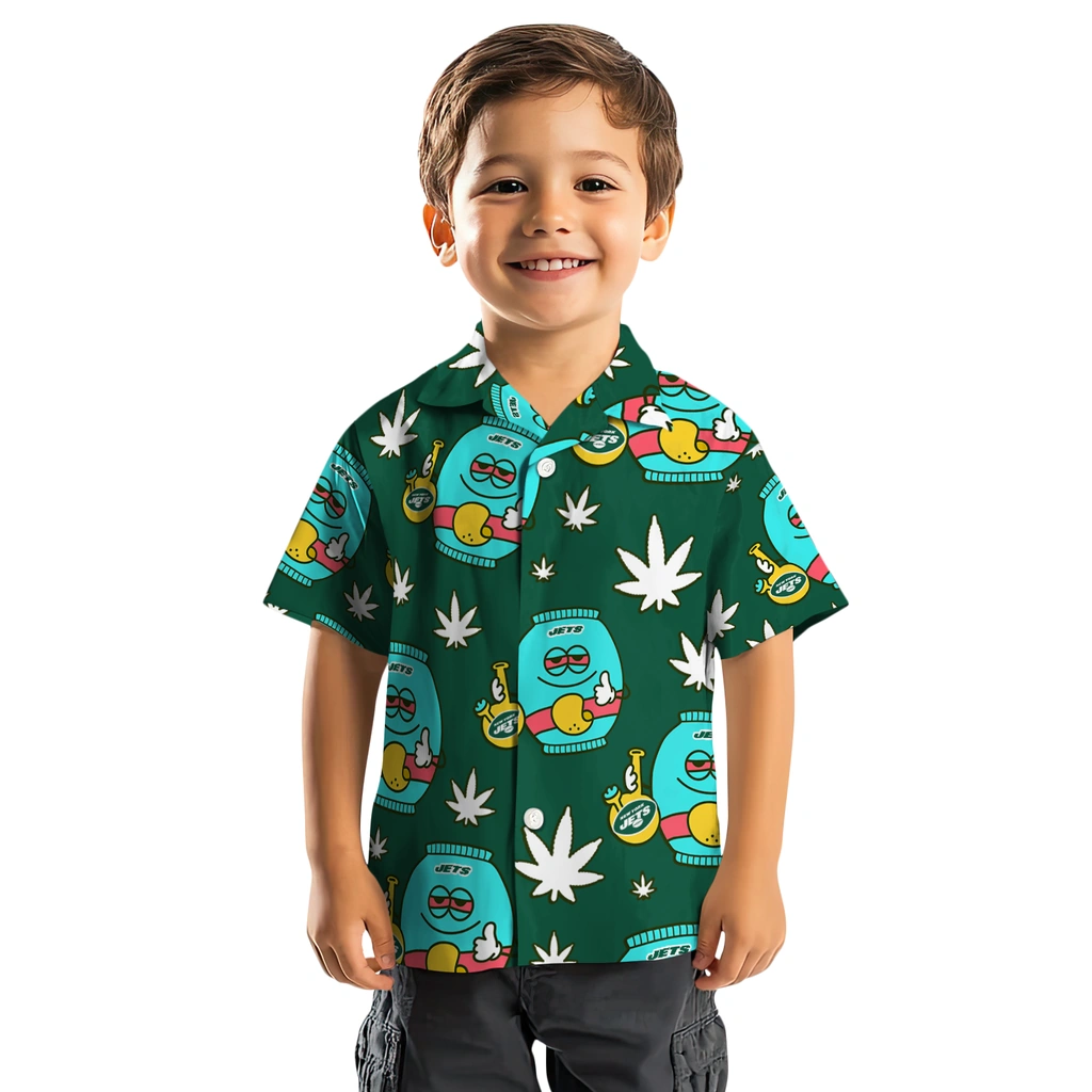 New York Jets Hawaiian Shirt - Chill Vibe new york jets bong smile green hawaiian shirts top rated