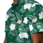 New York Jets Hawaiian Shirt – Flamingo and Hibiscus