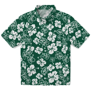 new york jets hibiscus bloom green hawaiian shirts best selling