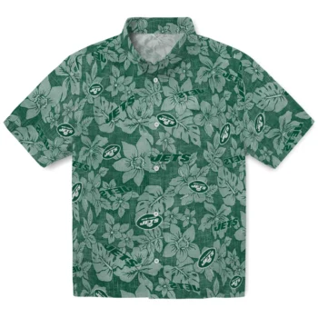 new york jets hibiscus oasis green hawaiian shirts best selling