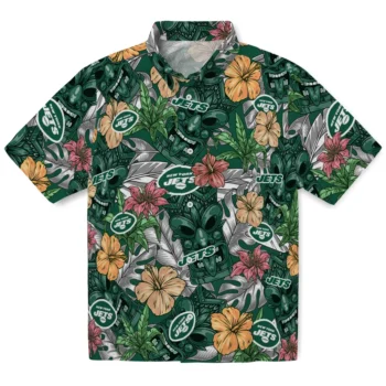 new york jets tiki jungle green hawaiian shirts best selling