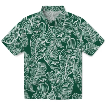 new york jets leaf outline green hawaiian shirts best selling