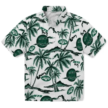 new york jets palm sunset hawaiian shirts best selling