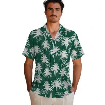 new york jets palm grove green hawaiian shirts fashion forward