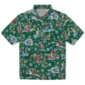 new york jets simpsons christmas green hawaiian shirts best selling