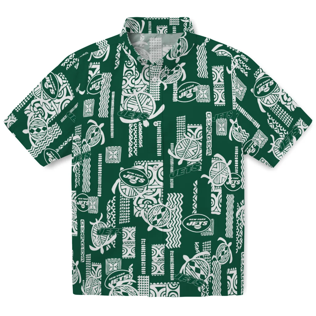New York Jets Hawaiian Shirt - Turtle Lines new york jets turtle lines green hawaiian shirts best selling