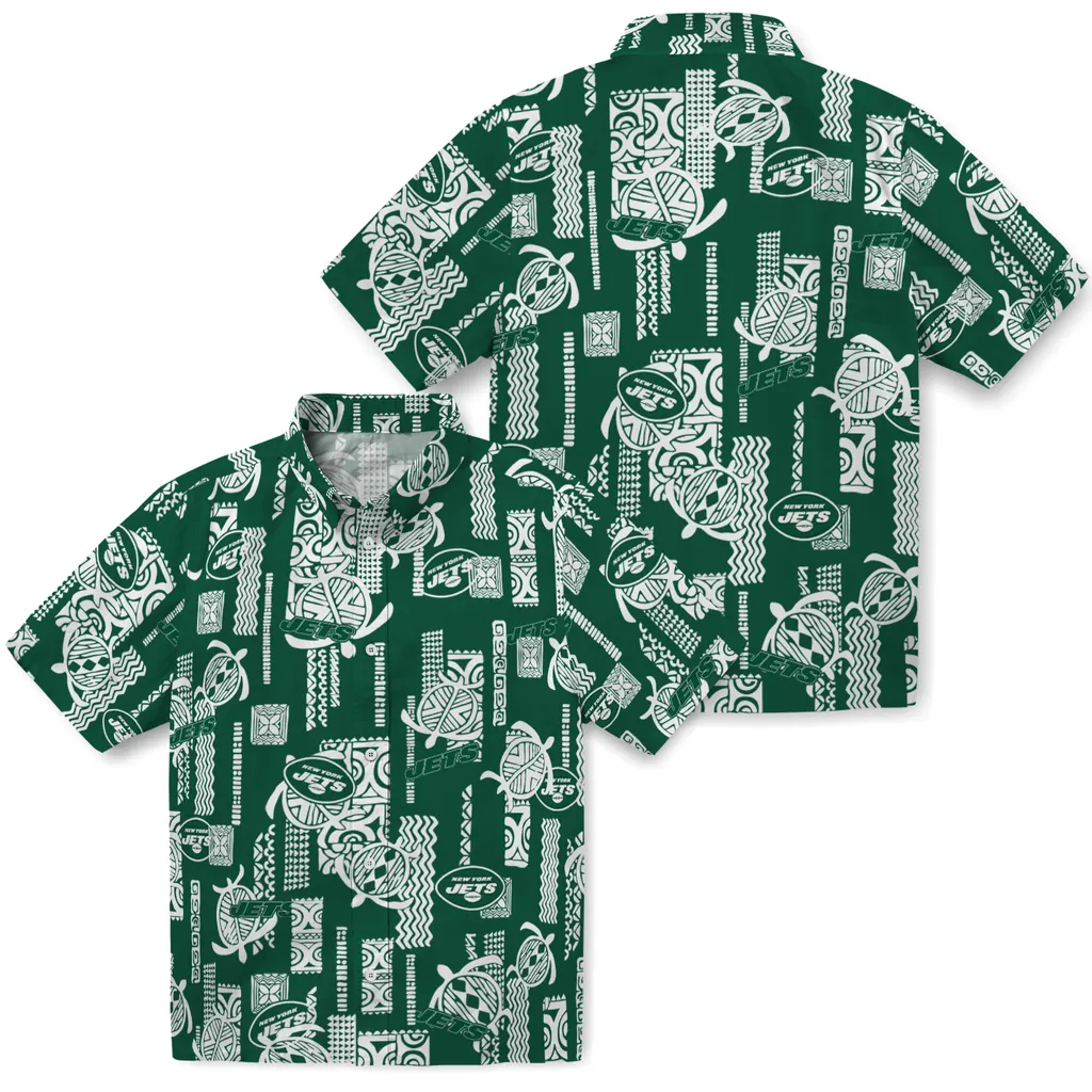 New York Jets Hawaiian Shirt - Turtle Lines new york jets turtle lines green hawaiian shirts high quality