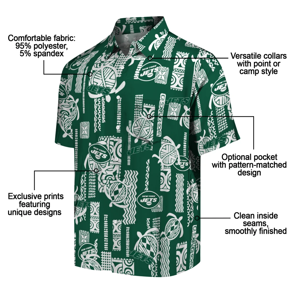 New York Jets Hawaiian Shirt - Turtle Lines new york jets turtle lines green hawaiian shirts new arrival