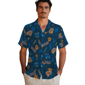 new york knicks beach vibe navy hawaiian shirts fashion forward