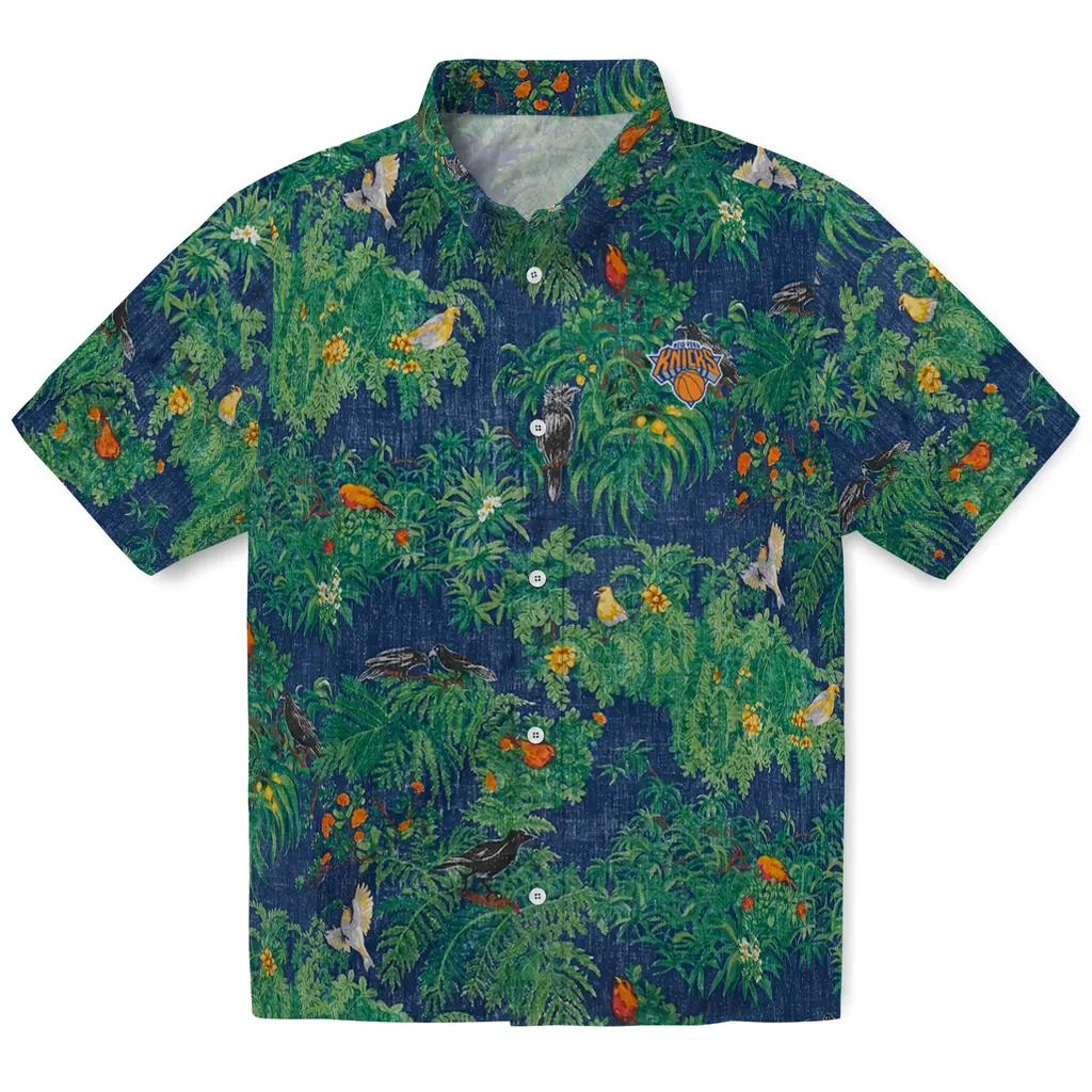 New York Knicks Hawaiian Shirt - Bird Canopy new york knicks bird canopy green hawaiian shirts best selling