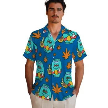 new york knicks bong smile blue hawaiian shirts fashion forward