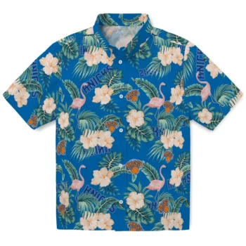 new york knicks flamingo palms blue hawaiian shirts best selling