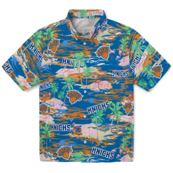 new york knicks flamingo retreat blue hawaiian shirts best selling