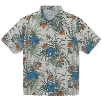 new york knicks hibiscus designs beige hawaiian shirts best selling