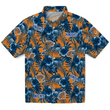 new york knicks hibiscus exotic blue hawaiian shirts best selling