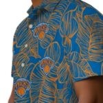 New York Knicks Hawaiian Shirt – Leaf Outline