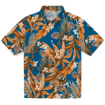 new york knicks palm leaves blue hawaiian shirts best selling