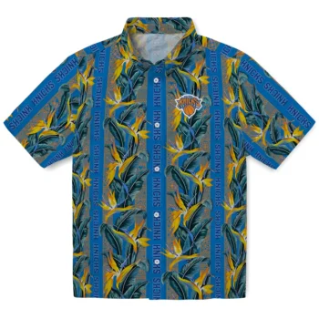 new york knicks paradise vines blue hawaiian shirts best selling