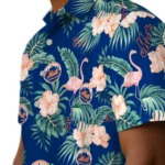 New York Mets Hawaiian Shirt – Flamingo and Hibiscus