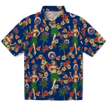 new york mets hawaiian girls design blue hawaiian shirts best selling