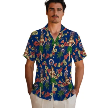 new york mets hawaiian girls design blue hawaiian shirts fashion forward