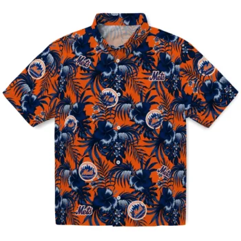 new york mets hibiscus exotic blue hawaiian shirts best selling