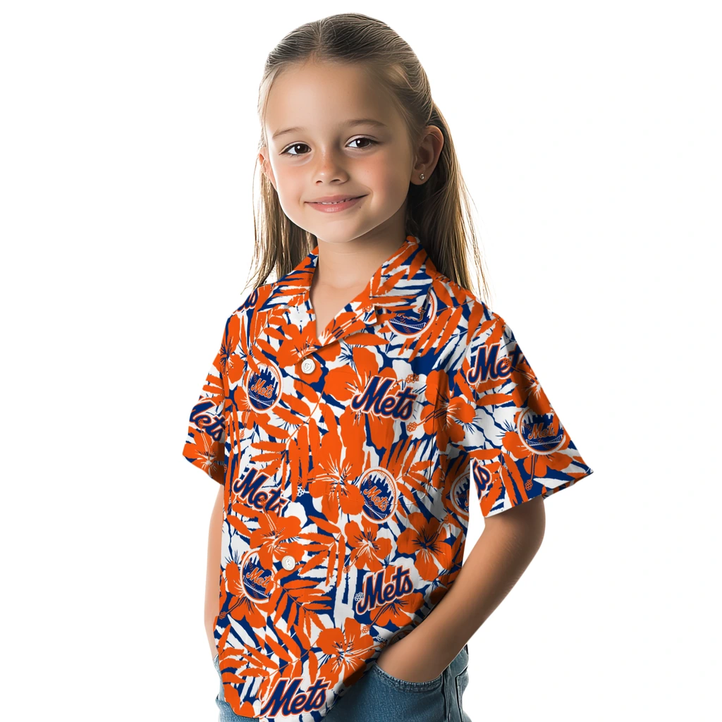 New York Mets Hawaiian Shirt - Hibiscus Overlay new york mets hibiscus overlay hawaiian shirts premium grade