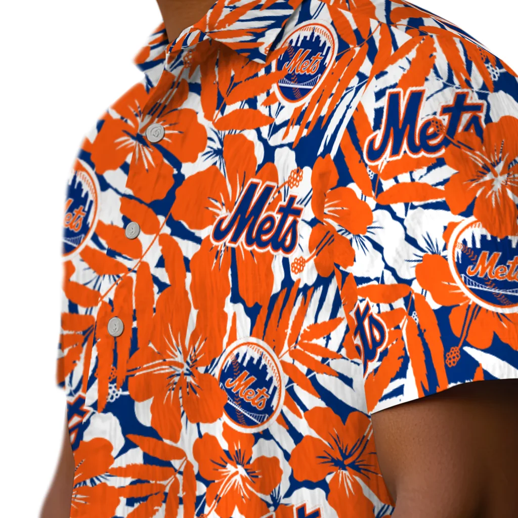 New York Mets Hawaiian Shirt - Hibiscus Overlay new york mets hibiscus overlay hawaiian shirts trendy