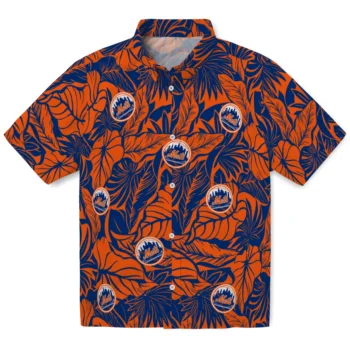 new york mets monstera layer blue hawaiian shirts best selling