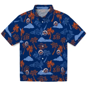 new york mets palm and clouds blue hawaiian shirts best selling