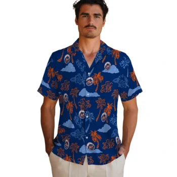 new york mets palm and clouds blue hawaiian shirts fashion forward