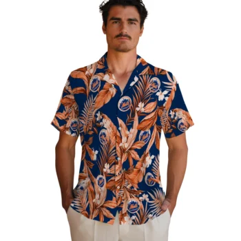 new york mets palm leaves blue hawaiian shirts fashion forward