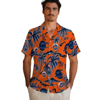 new york mets palm sunset hawaiian shirts fashion forward