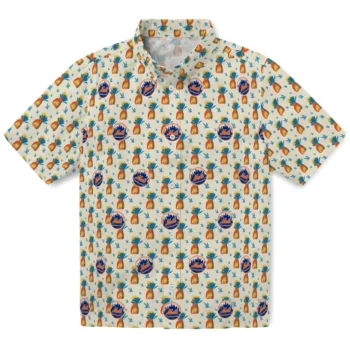 new york mets pineapple delight beige hawaiian shirts best selling