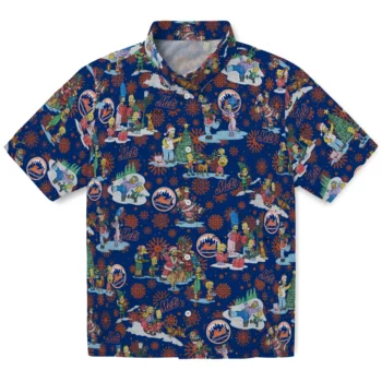 new york mets simpsons christmas blue hawaiian shirts best selling