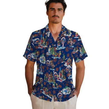 new york mets simpsons christmas blue hawaiian shirts fashion forward