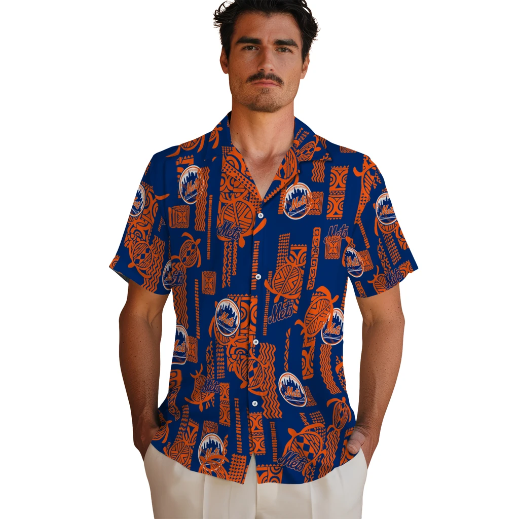 New York Mets Hawaiian Shirt - Turtle Lines new york mets turtle lines blue hawaiian shirts fashion forward