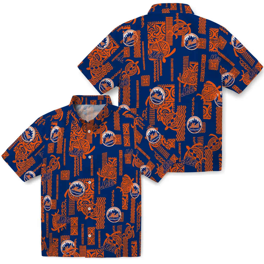 New York Mets Hawaiian Shirt - Turtle Lines new york mets turtle lines blue hawaiian shirts high quality