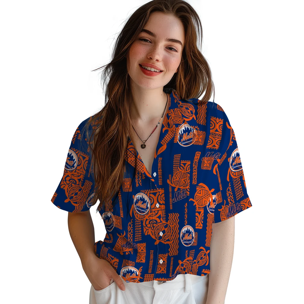 New York Mets Hawaiian Shirt - Turtle Lines new york mets turtle lines blue hawaiian shirts latest model