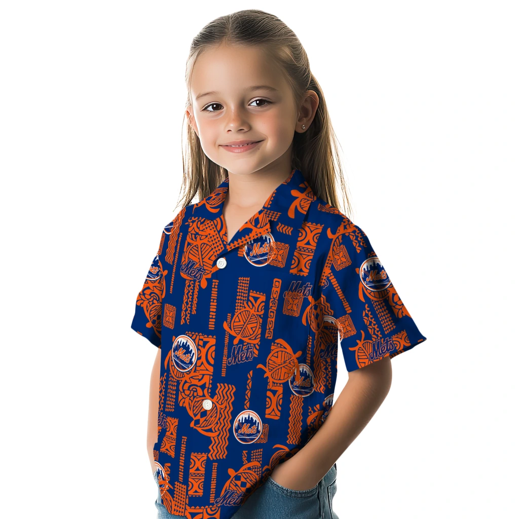 New York Mets Hawaiian Shirt - Turtle Lines new york mets turtle lines blue hawaiian shirts premium grade
