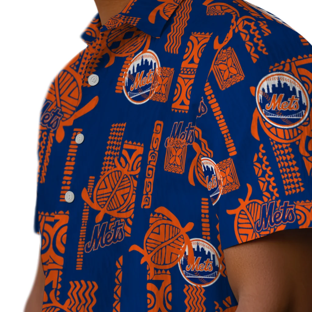 New York Mets Hawaiian Shirt - Turtle Lines new york mets turtle lines blue hawaiian shirts trendy