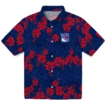 New York Rangers Hawaiian Shirt – 50th State Flower