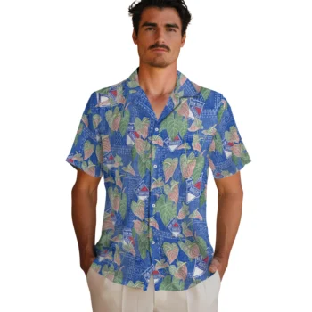 new york rangers anthurium overlay blue hawaiian shirts fashion forward