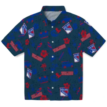 new york rangers beach vibe navy hawaiian shirts best selling