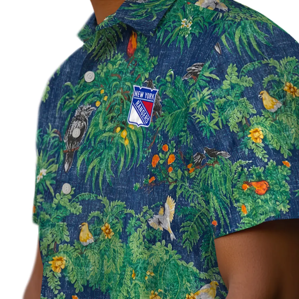 New York Rangers Hawaiian Shirt - Bird Canopy new york rangers bird canopy green hawaiian shirts trendy